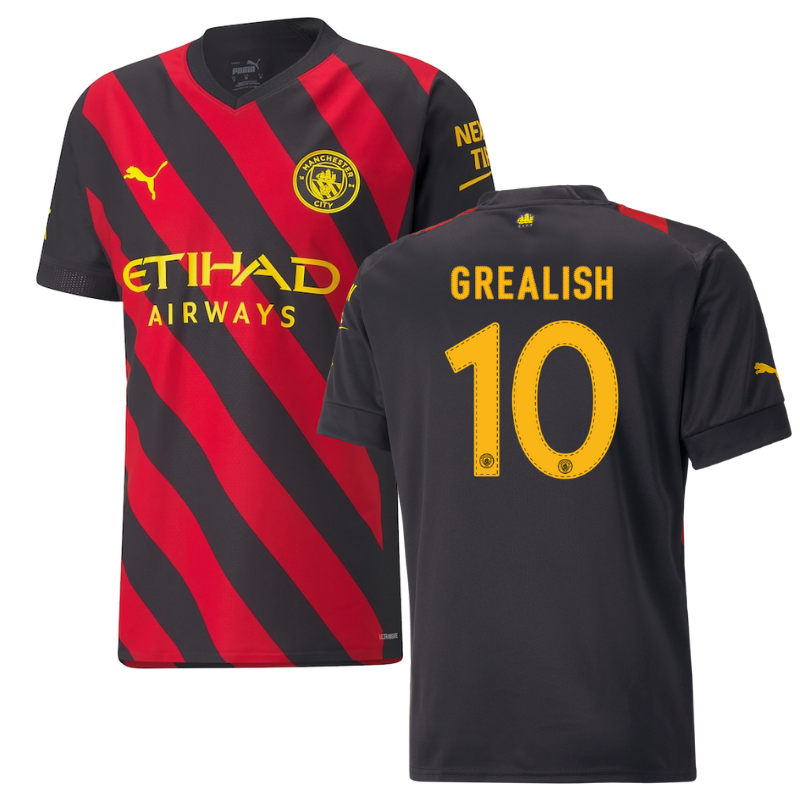 Manchester City Away Shirt 2022-23 with Grealish 10 printing Unisex Jersey Pro - Jersey Teams World