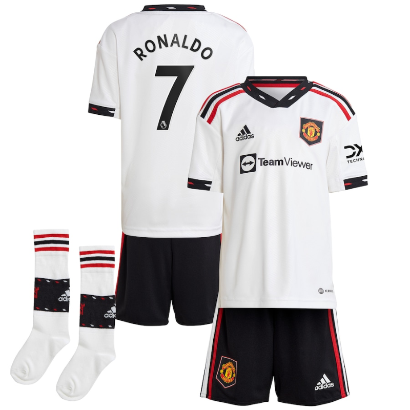 Manchester United Away Mini Kit 2022 23 With Ronaldo 7 Printing manchester-united-away-mini-kit-2022-23-with-ronaldo-7-printing