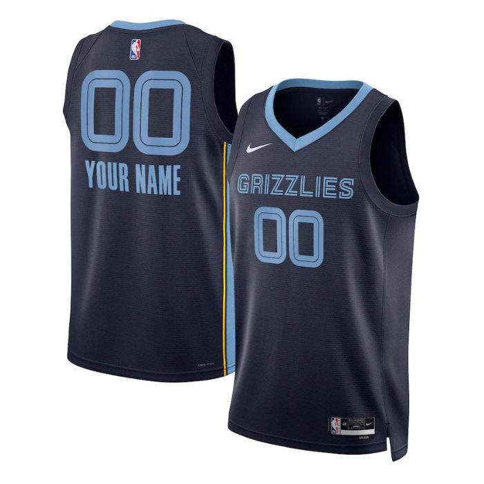 Memphis Grizzlies Unisex 2023 Swingman Customized Jersey Navy - Icon Edition - Jersey Teams World