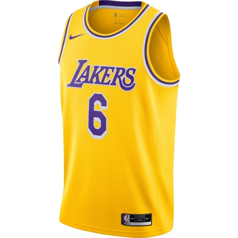 Los Angeles Lakers LeBron James #6 2021/22 Swingman Player Jersey Yellow - Jersey Teams World