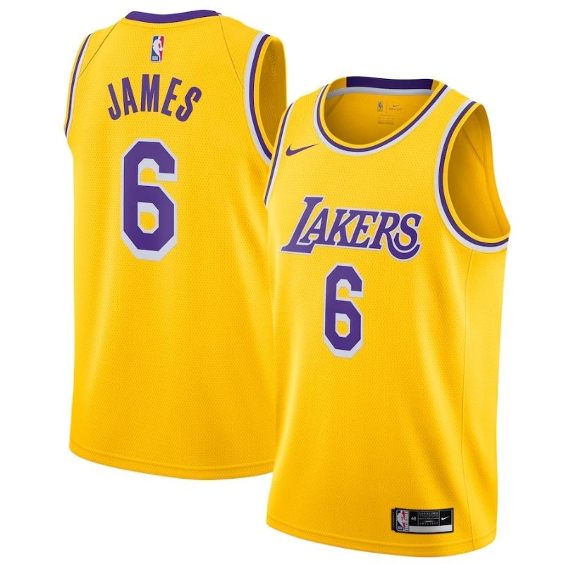 Los Angeles Lakers LeBron James #6 2021/22 Swingman Player Jersey Yellow - Jersey Teams World
