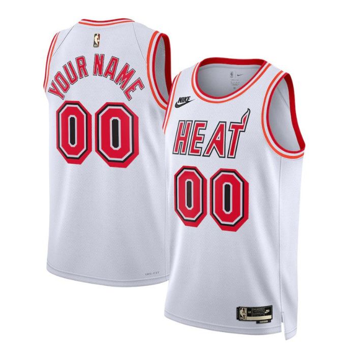 Miami Heat Unisex 2023 Custom Swingman Jersey - Classic Edition - White - Jersey Teams World