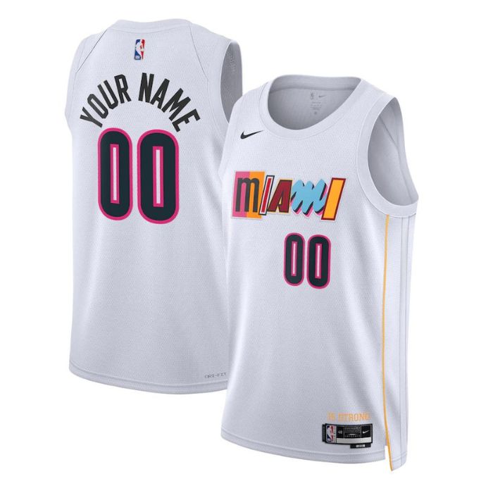 Miami Heat Unisex 2023 Swingman Custom Pro Official Jersey - City Edition - White - Jersey Teams World