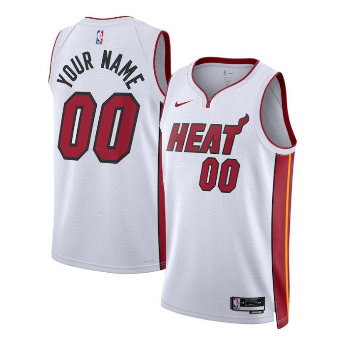 Miami Heat Unisex 2023 Swingman Custom Pro Official Jersey White - Association Edition - Jersey Teams World