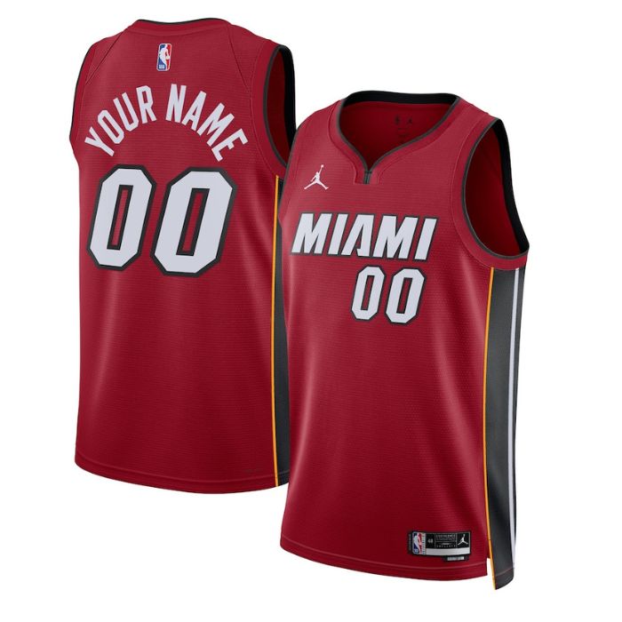 Miami Heat Unisex 2023 Swingman Customized Jersey - Statement Edition - Red - Jersey Teams World