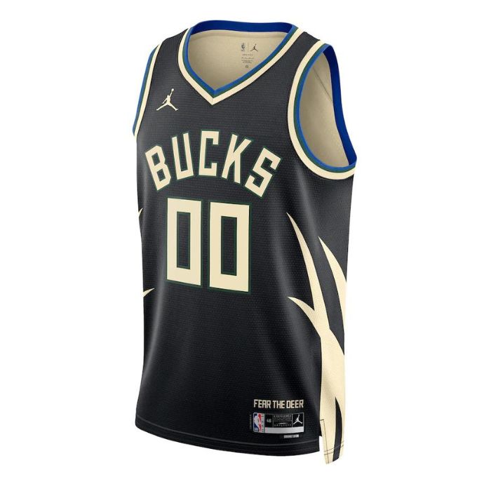Milwaukee Bucks Unisex 2023 Swingman Custom Pro Jersey - Statement Edition - Black - Jersey Teams World