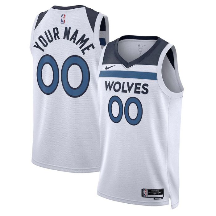 Minnesota Timberwolves Unisex 2023 Swingman Custom Jersey White - Association Edition - Jersey Teams World
