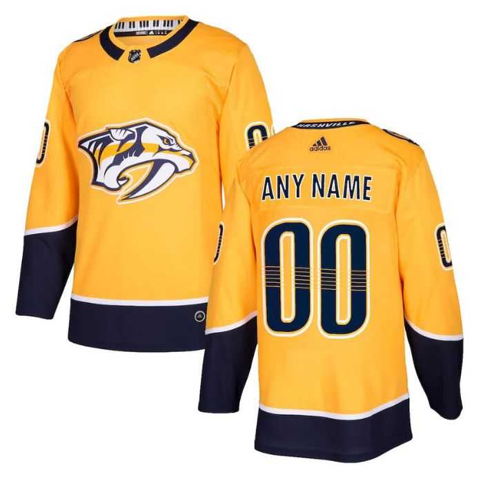 Nashville Predators Unisex Pro Personalized Jersey - Gold - Jersey Teams World