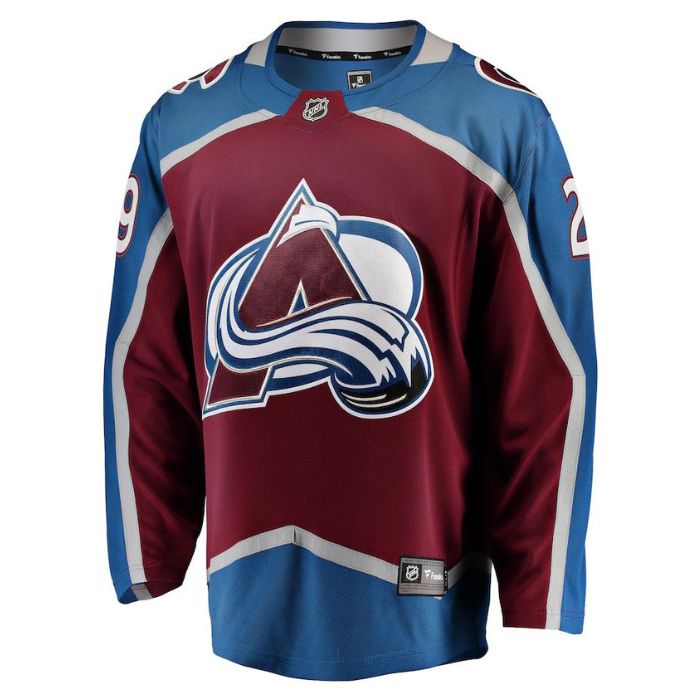 Nathan MacKinnon Colorado Avalanche Team Breakaway Unisex Player Jersey - Burgundy - Jersey Teams World