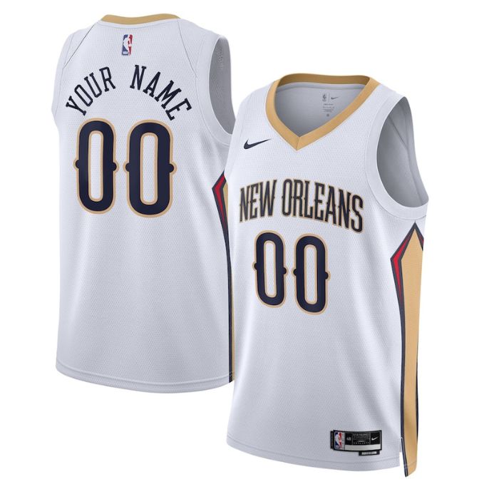 New Orleans Pelicans Unisex 2023 Swingman Custom Jersey White - Association Edition - Jersey Teams World