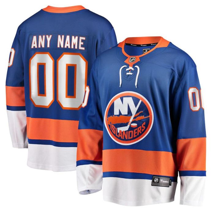 New York Islanders Unisex Home Breakaway Pro Personalized Jersey - Blue - Jersey Teams World