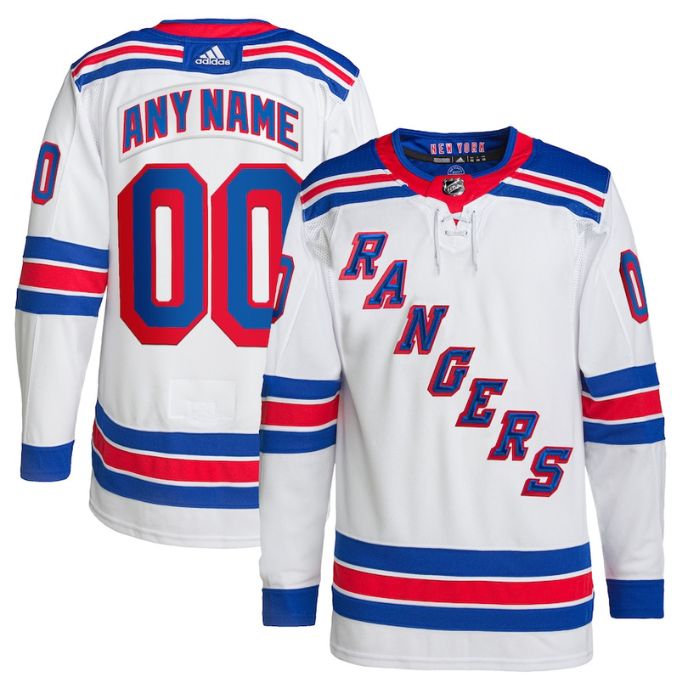 New York Rangers Unisex Away Primegreen Pro Personalized Jersey - White - Jersey Teams World