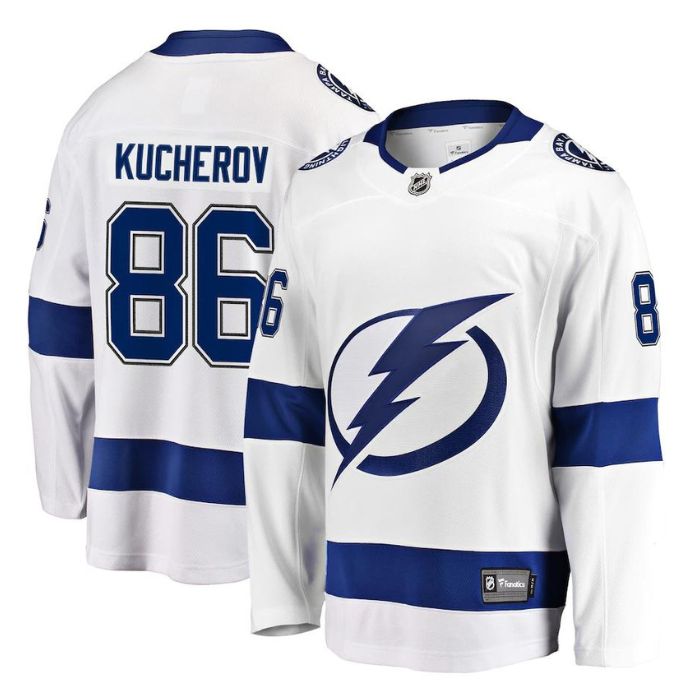 Nikita Kucherov Tampa Bay Lightning Team Away Premier Breakaway Unisex Player Jersey - White - Jersey Teams World
