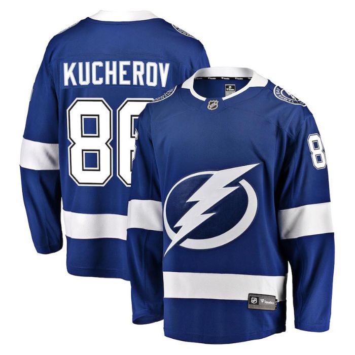 Nikita Kucherov Tampa Bay Lightning Team Home Breakaway Unisex Player Jersey - Blue - Jersey Teams World