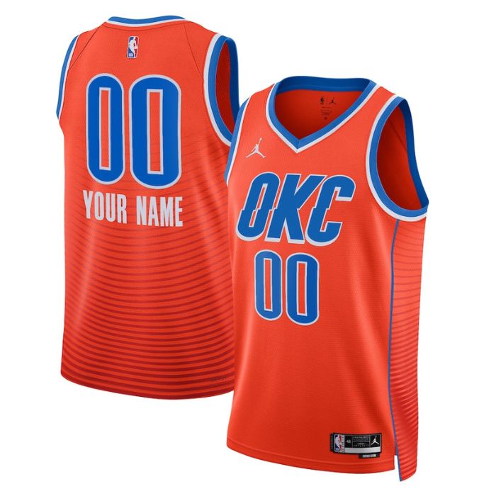 Oklahoma City Thunder Unisex 2023 Swingman Custom Jersey - Statement Edition - Orange - Jersey Teams World