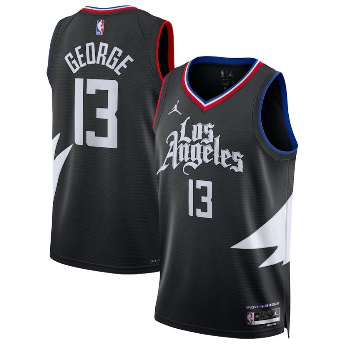 Paul George LA Clippers Unisex 2023 Statement Edition Swingman Jersey - Black - Jersey Teams World