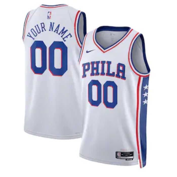 Philadelphia 76ers Unisex 2023 Swingman Custom Jersey White - Association Edition - Jersey Teams World