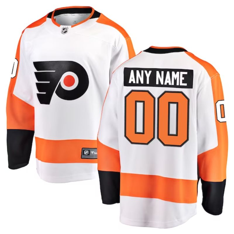 Philadelphia Flyers Team Away Breakaway Unisex Personalized Jersey - White - Jersey Teams World