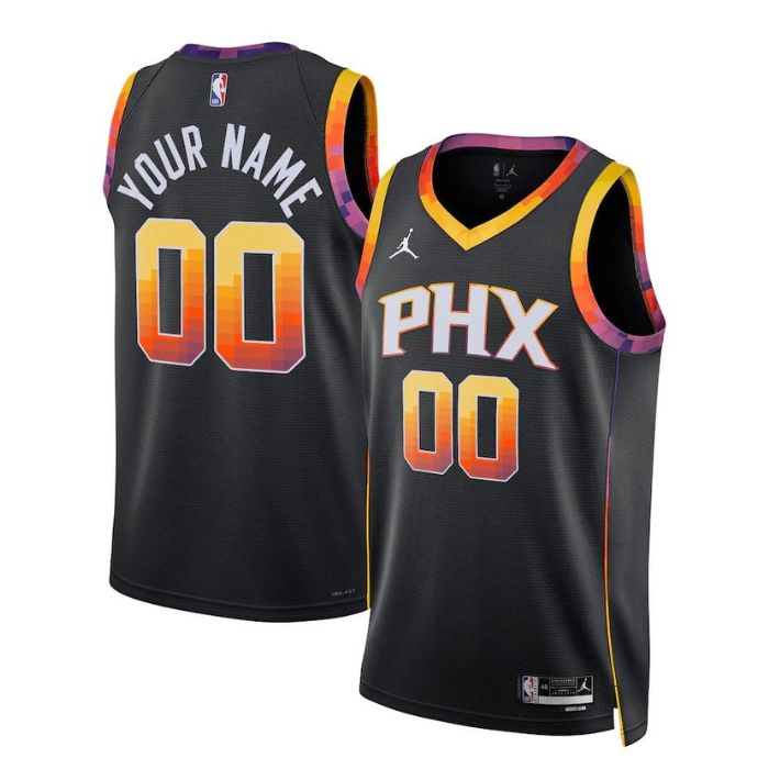 Phoenix Suns Unisex 2023 Swingman Custom Pro Official Jersey - Statement Edition - Black - Jersey Teams World