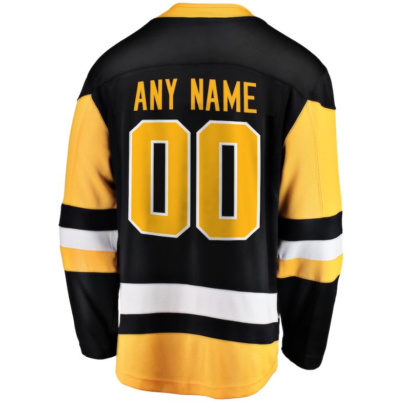 Pittsburgh Penguins Team Home Breakaway Unisex Personalized Jersey - Black - Jersey Teams World