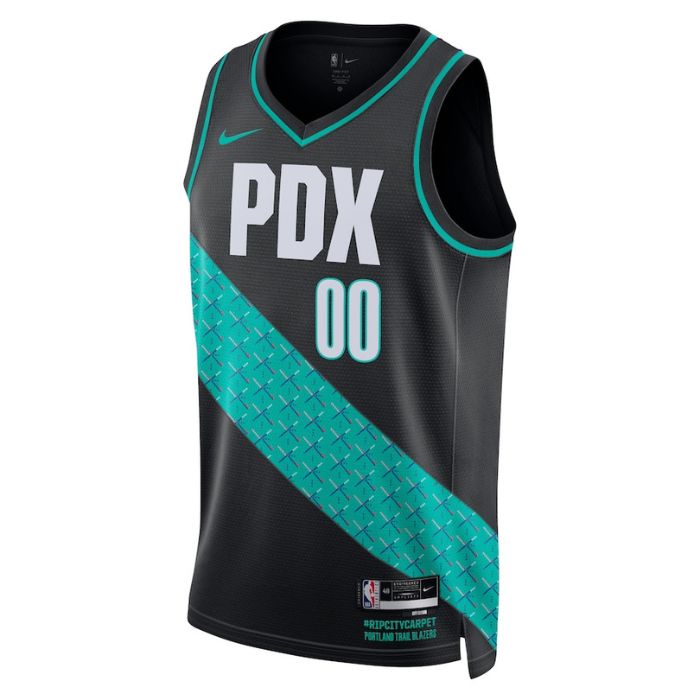 Portland Trail Blazers Unisex 2023 Swingman Custom Pro Official Jersey - City Edition - Black - Jersey Teams World