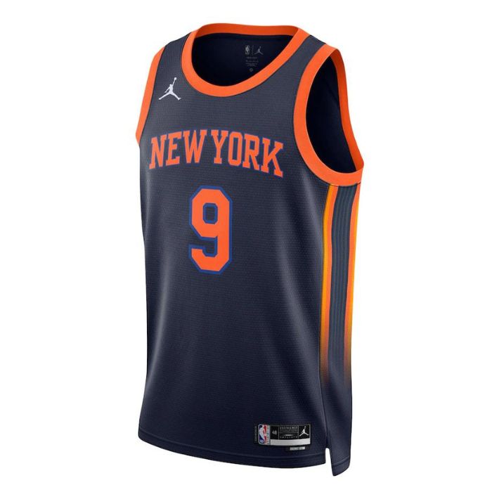 RJ Barrett New York Knicks 2023 Swingman Jersey - Statement Edition - Navy - Jersey Teams World