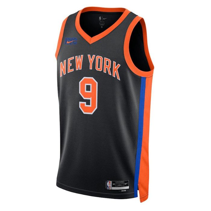 RJ Barrett New York Knicks Unisex 2023 Swingman Pro Jersey - City Edition - Black - Jersey Teams World
