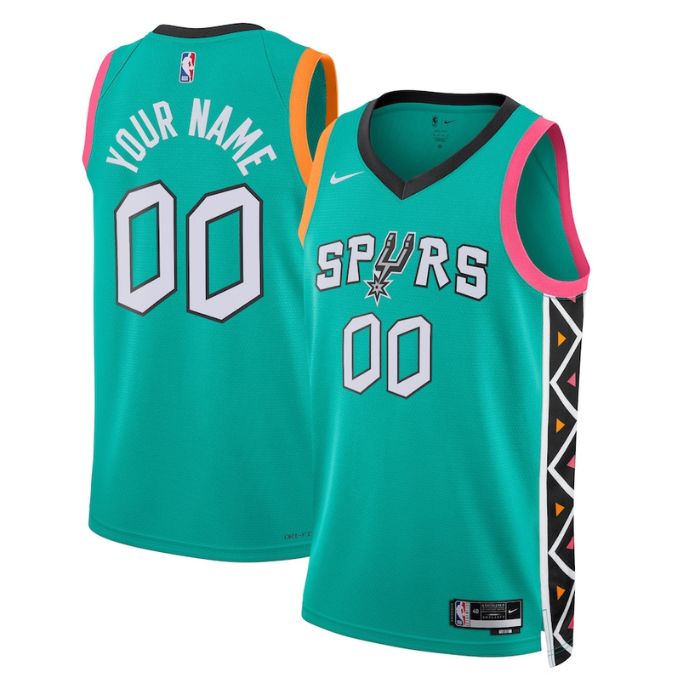 San Antonio Spurs Unisex 2023 2023 Swingman Custom Jersey - City Edition - Turquoise - Jersey Teams World