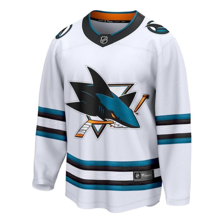 San Jose Sharks Unisex Away Premier Breakaway Personalizedized Jersey - White - Jersey Teams World
