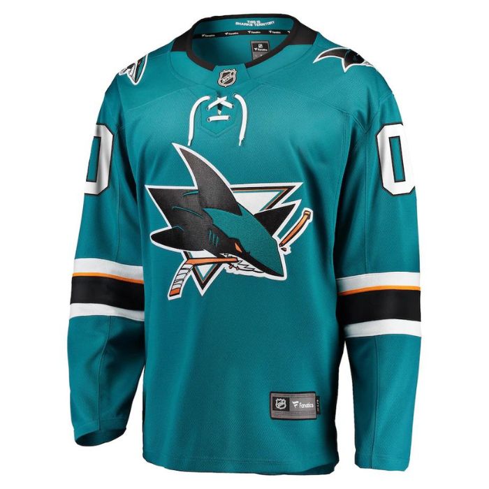 San Jose Sharks Unisex Home Breakaway Personalizedized Jersey - Teal - Jersey Teams World