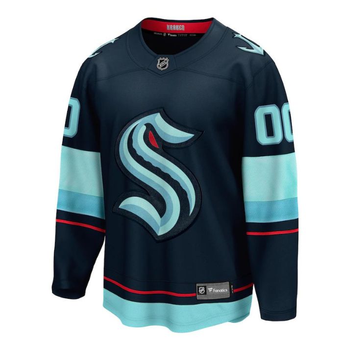 Seattle Kraken Unisex Home Breakaway Personalized Jersey - Navy - Jersey Teams World