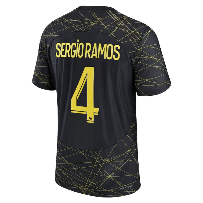 Sergio Ramos Paris Saint-Germain 2022/23 Fourth Vapor Match Player Jersey - Black - Jersey Teams World