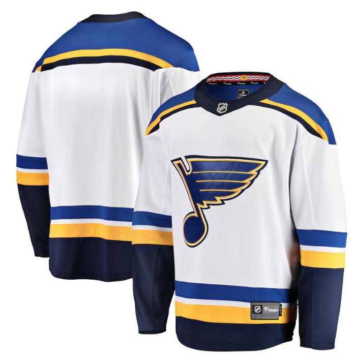 St. Louis Blues Unisex Breakaway Away Personalized Jersey - White - Jersey Teams World