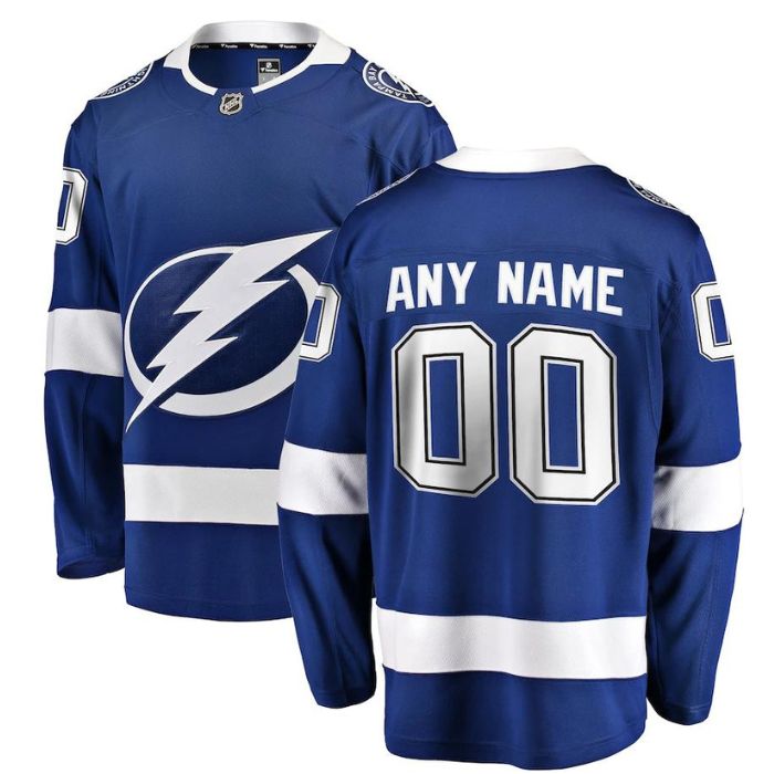 Tampa Bay Lightning Unisex Home Breakaway Pro Personalizedized Jersey - Blue - Jersey Teams World