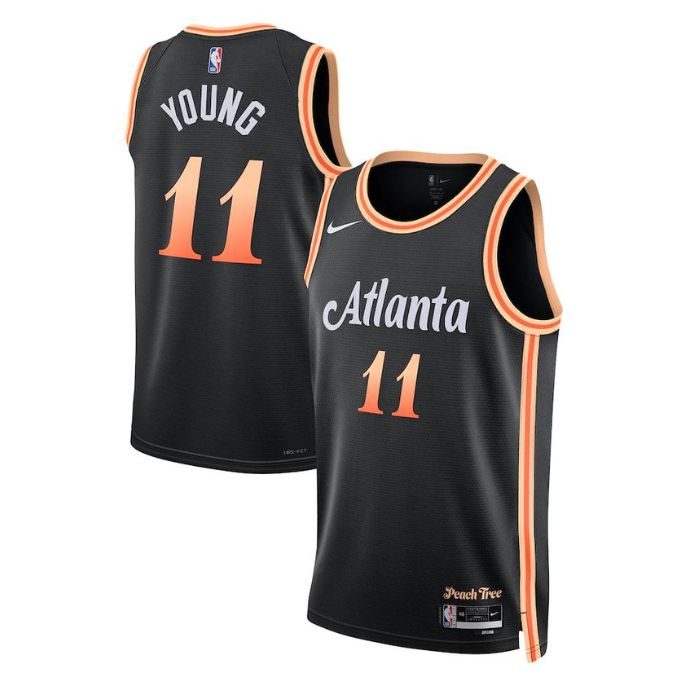 Trae Young Atlanta Hawks Unisex 2023 Jersey - City Edition - Black - Jersey Teams World