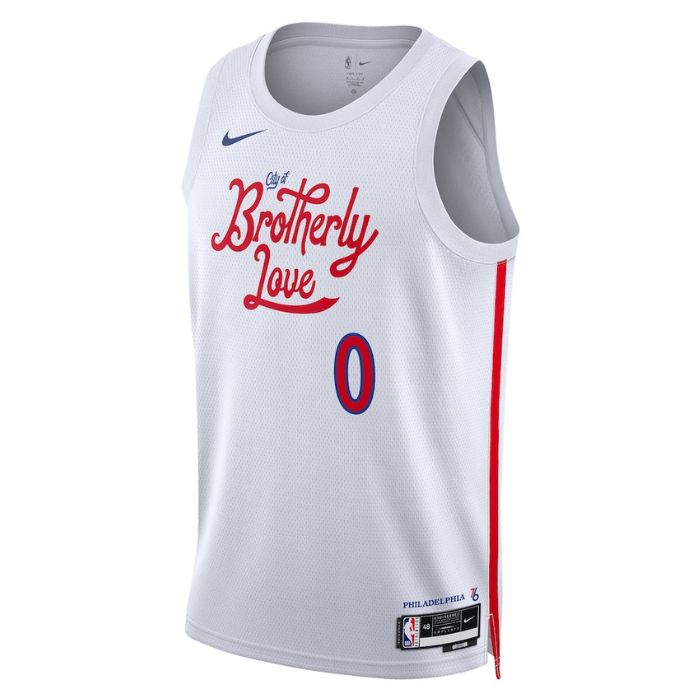 Tyrese Maxey Philadelphia 76ers Unisex 2023 Swingman Pro Official Jersey - City Edition - White - Jersey Teams World