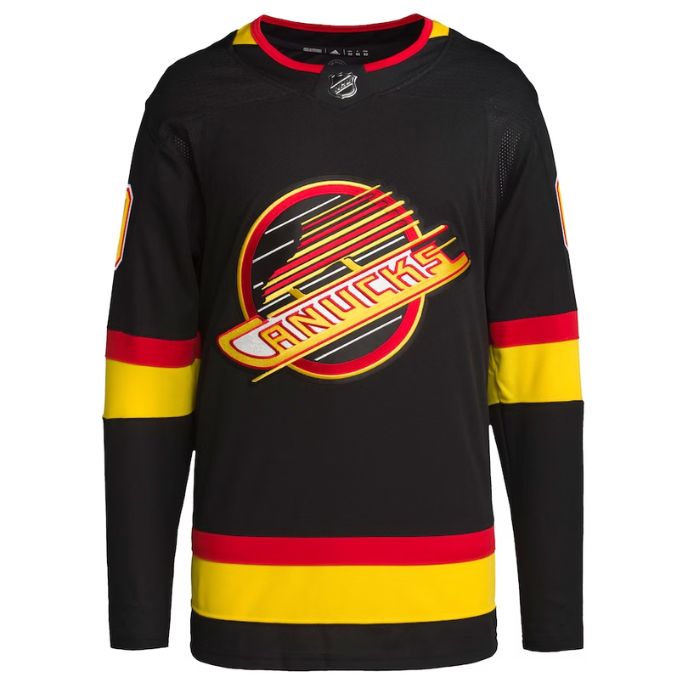 Vancouver Canucks Team Retro Primegreen Pro Personalized Jersey - Black - Jersey Teams World