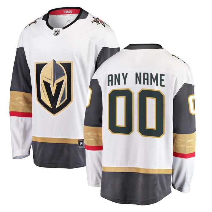 Vegas Golden Knights Team Away Breakaway Unisex Personalized Jersey - White - Jersey Teams World