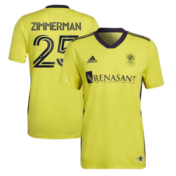 Walker Zimmerman Nashville SC 2022 The Homecoming Kit Player Jersey - Yellow - Jersey Teams World