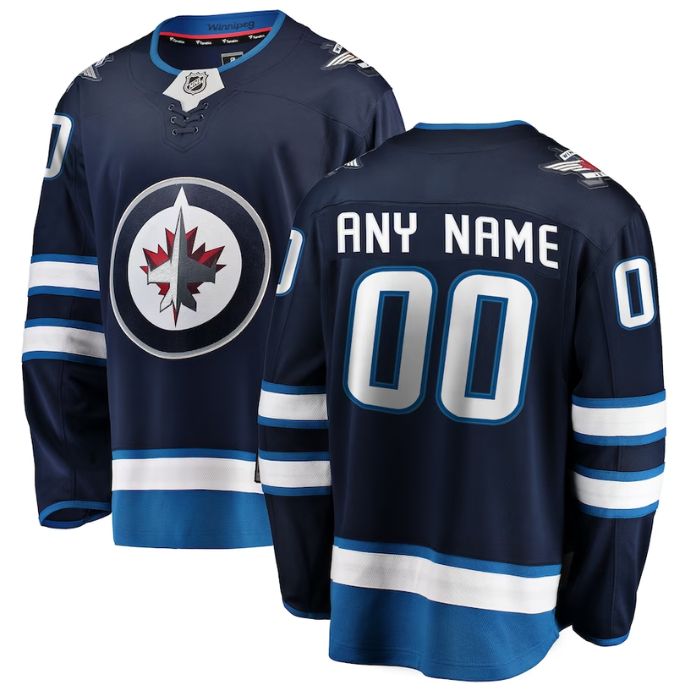 Winnipeg Jets Team Home Breakaway Pro Unisex Personalized Jersey - Blue - Jersey Teams World