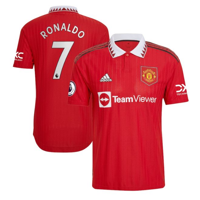 Cristiano Ronaldo Manchester United Home Adidas jersey in red with team logo and number 7 on back