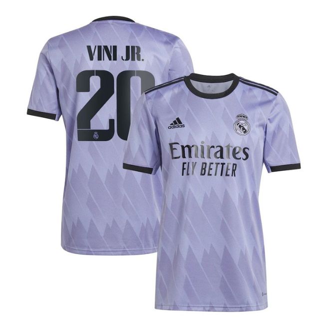 Vinicius Junior Real Madrid jersey purple with black trim and number 20 by Jerseyteamsworld