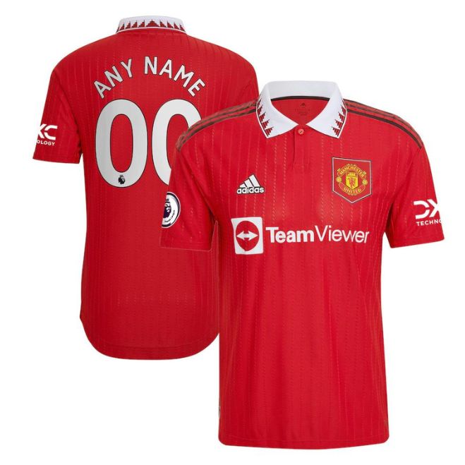 Manchester United 2022 23 home jersey by Jerseyteamsworld with custom name and number 00 in red