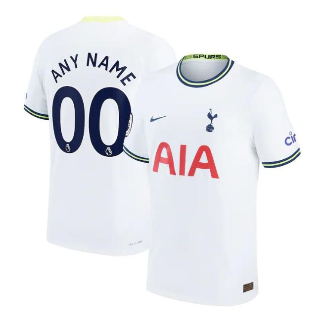 Tottenham Hotspur home jersey 2022 23 white soccer shirt with AIA logo and customizable name and number