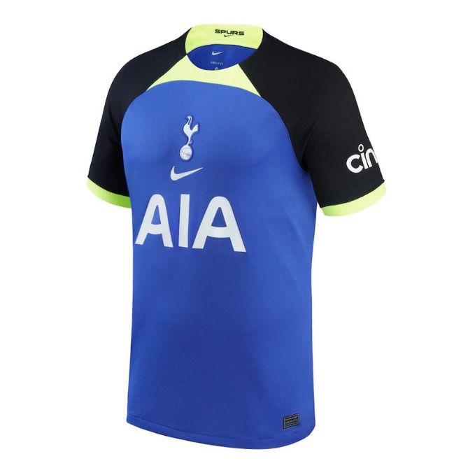 Tottenham Hotspur custom away jersey 2022 23 by Jerseyteamsworld with blue, black, and neon yellow design