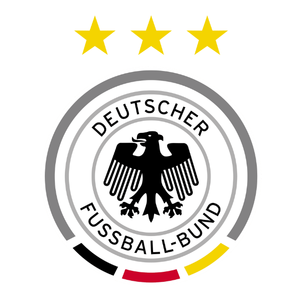 Logo of the German Football Association with three stars symbolizing championships for germany soccer team jersey