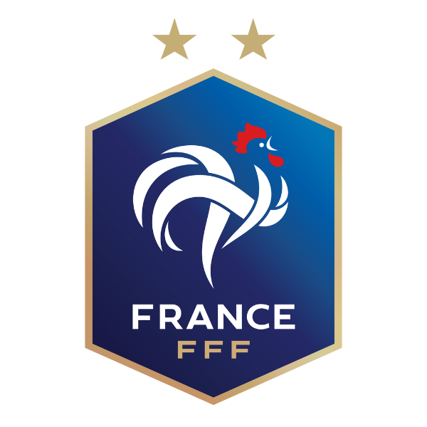 Official France football team crest with two stars representing FIFA World Cup wins for authentic France football jersey