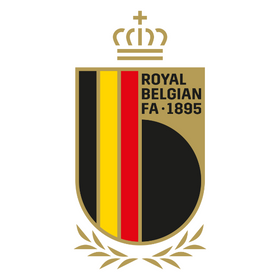 Royal Belgian FA logo featuring black, yellow, and red stripes representing Belgium national team jersey