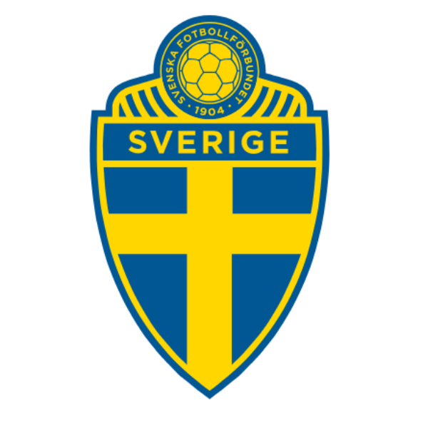 Sweden soccer jerseys collection featuring the Swedish Football Association emblem with blue and yellow cross design