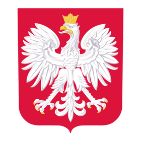Poland national emblem featuring a crowned white eagle on a red shield to buy Poland soccer jersey online